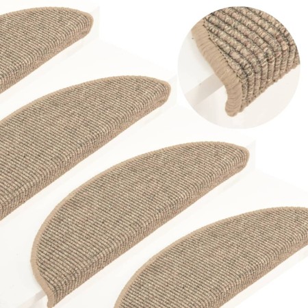 Alfombrilla autoadhesiva escalera 15 uds beige oscuro 56x17x3cm de vidaXL, Alfombrillas para escalones - Ref: Foro24-326896, ...