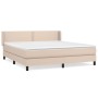 Cama box spring con colchón cuero sintético capuchino 180x200cm