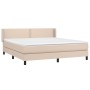 Cama box spring con colchón cuero sintético capuchino 180x200cm