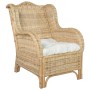 Sofá con cojín ratán natural y lino by , Sofas - Ref: Foro24-325463, Price: 256,71 €, Discount: %