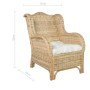 Sofá con cojín ratán natural y lino by , Sofas - Ref: Foro24-325463, Price: 256,71 €, Discount: %