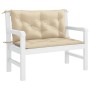 Cojín de banco de jardín tela Oxford beige 100x(50+50)x7 cm by , Cushions for chairs and sofas - Ref: Foro24-314995, Price: 3...