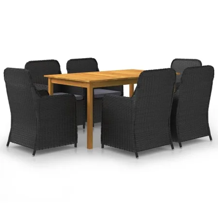7-teiliges schwarzes Garten-Ess-Set von vidaXL, Gartensets - Ref: Foro24-3067820, Preis: 954,70 €, Rabatt: %