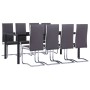 Juego de comedor 9 piezas cuero sintético gris de , muebles para cocinas y comedores - Ref: Foro24-3053151, Precio: 776,92 €,...