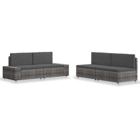 Juego de muebles de jardín 4 piezas ratán sintético gris by , Garden sets - Ref: Foro24-3054605, Price: 378,10 €, Discount: %