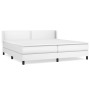 Cama box spring con colchón cuero sintético blanco 200x200 cm
