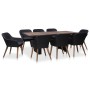 Set comedor de jardín 9 piezas y cojines ratán sintético negro by , Garden sets - Ref: Foro24-3057813, Price: 1,00 €, Discoun...