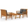 Set de muebles para jardín 3 piezas con cojines madera acacia von , Gartensets - Ref: Foro24-3058099, Preis: 444,87 €, Rabatt: %