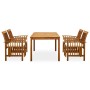 Set comedor de jardín 5 pzas y cojines madera maciza de acacia by , Garden sets - Ref: Foro24-3058086, Price: 545,31 €, Disco...