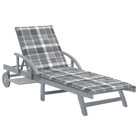 Tumbona de jardín con cojín madera maciza de acacia by , Loungers - Ref: Foro24-3061343, Price: 205,10 €, Discount: %