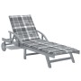 Tumbona de jardín con cojín madera maciza de acacia by , Loungers - Ref: Foro24-3061343, Price: 205,10 €, Discount: %