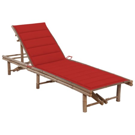 Tumbona de jardín con cojín bambú by , Loungers - Ref: Foro24-3061638, Price: 193,95 €, Discount: %