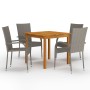 5-piece gray garden dining set by vidaXL, Garden sets - Ref: Foro24-3067694, Price: 301,47 €, Discount: %