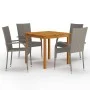 Juego de comedor para jardín 5 piezas gris de vidaXL, Conjuntos de jardín - Ref: Foro24-3067694, Precio: 298,91 €, Descuento: %