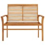 Banco de jardín madera maciza teca con cojín rojo tinto 112 cm by , garden benches - Ref: Foro24-3062658, Price: 157,59 €, Di...