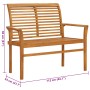 Banco de jardín madera maciza teca con cojín rojo tinto 112 cm by , garden benches - Ref: Foro24-3062658, Price: 157,59 €, Di...