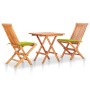 Set de bistró 3 pzs cojines verde brillante madera maciza teca by , Garden sets - Ref: Foro24-3063236, Price: 190,35 €, Disco...