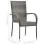 5-teiliges graues Garten-Essset von vidaXL, Gartensets - Ref: Foro24-3067694, Preis: 298,91 €, Rabatt: %