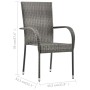 Juego de comedor para jardín 5 piezas gris de vidaXL, Conjuntos de jardín - Ref: Foro24-3067694, Precio: 297,43 €