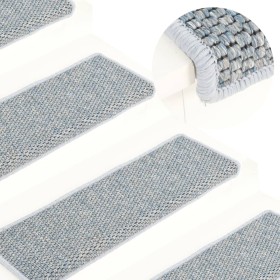 Self-adhesive sisal stair tread mat, set of 15, blue, 65x21x4 cm by vidaXL, Stair mats - Ref: Foro24-326886, Price: 103,38 €,...