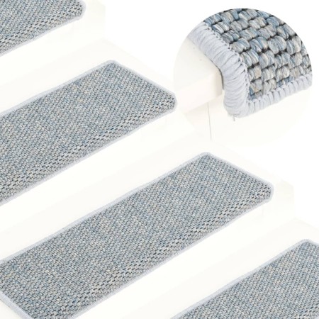 Self-adhesive sisal stair tread mat, set of 15, blue, 65x21x4 cm by vidaXL, Stair mats - Ref: Foro24-326886, Price: 103,38 €,...