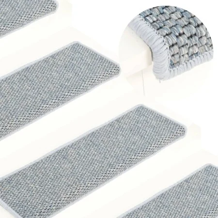 Self-adhesive sisal stair tread mat, set of 15, blue, 65x21x4 cm by vidaXL, Stair mats - Ref: Foro24-326886, Price: 101,33 €,...