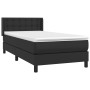 Cama box spring con colchón cuero sintético negro 90x190 cm