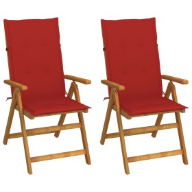 Sillas de jardín reclinables 2 uds madera maciza acacia cojines von , Gartenstühle - Ref: Foro24-3064065, Preis: 179,77 €, Ra...