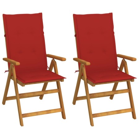 Sillas de jardín reclinables 2 uds madera maciza acacia cojines by , Garden chairs - Ref: Foro24-3064065, Price: 179,77 €, Di...