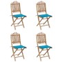 Set de comedor exterior plegable 5 piezas con cojines bambú von , Gartensets - Ref: Foro24-3063964, Preis: 263,49 €, Rabatt: %