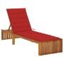 Tumbona con cojín madera maciza de acacia by , Loungers - Ref: Foro24-3064155, Price: 239,71 €, Discount: %