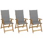 Sillas de jardín plegables 3 uds y cojines madera maciza acacia de , Sillas de jardín - Ref: Foro24-3064090, Precio: 279,92 €