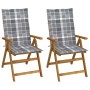 Sillas de jardín reclinables 2 uds madera maciza acacia cojines by , Garden chairs - Ref: Foro24-3064073, Price: 166,01 €, Di...