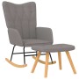 Silla mecedora con reposapiés tela gris taupe de , Mecedoras - Ref: Foro24-327631, Precio: 115,36 €, Descuento: %