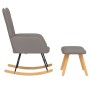 Silla mecedora con reposapiés tela gris taupe de , Mecedoras - Ref: Foro24-327631, Precio: 115,36 €, Descuento: %