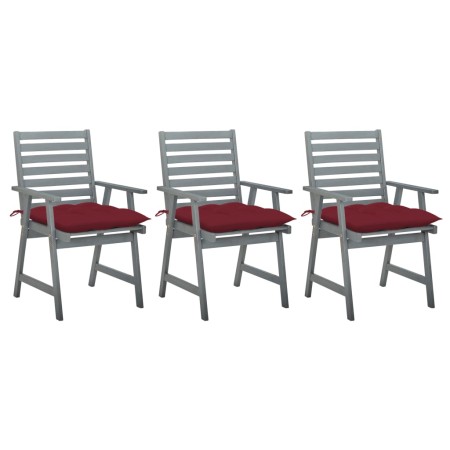Sillas comedor de jardín 3 uds madera maciza acacia y cojines von , Gartenstühle - Ref: Foro24-3064452, Preis: 296,22 €, Raba...