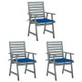 Sillas comedor de jardín 3 uds madera maciza acacia y cojines by , Garden chairs - Ref: Foro24-3064438, Price: 295,46 €, Disc...