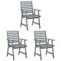 Sillas comedor de jardín 3 uds madera maciza acacia y cojines by , Garden chairs - Ref: Foro24-3064438, Price: 295,46 €, Disc...