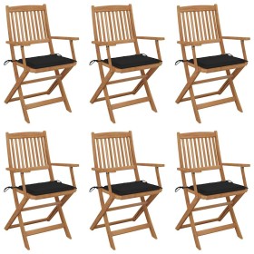 Sillas de jardín plegables 6 uds y cojines madera maciza acacia von , Gartenstühle - Ref: Foro24-3065468, Preis: 391,50 €, Ra...
