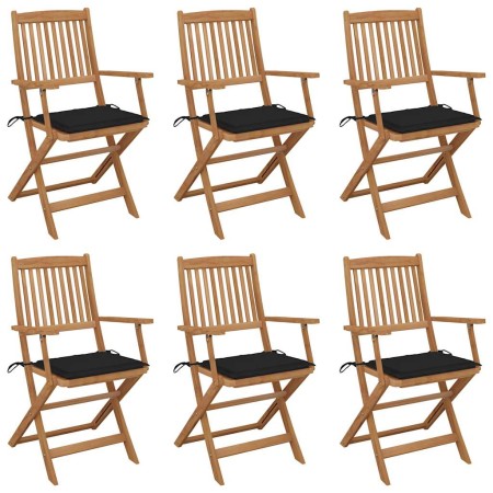 Sillas de jardín plegables 6 uds y cojines madera maciza acacia von , Gartenstühle - Ref: Foro24-3065468, Preis: 391,50 €, Ra...