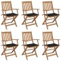 Sillas de jardín plegables 6 uds y cojines madera maciza acacia von , Gartenstühle - Ref: Foro24-3065468, Preis: 391,50 €, Ra...