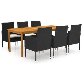 7-piece black garden dining set by vidaXL, Garden sets - Ref: Foro24-3067926, Price: 474,51 €, Discount: %