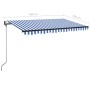 Toldo automático LED sensor de viento azul y blanco 400x350 cm von , Markisen - Ref: Foro24-3069191, Preis: 792,13 €, Rabatt: %