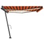 Toldo manual retráctil con LED naranja y marrón 450x300 cm by , Awnings - Ref: Foro24-3069765, Price: 534,51 €, Discount: %