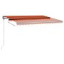 Toldo manual retráctil con LED naranja y marrón 450x300 cm by , Awnings - Ref: Foro24-3069765, Price: 534,51 €, Discount: %