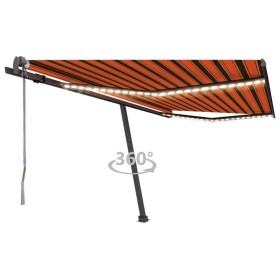 Toldo automático LED sensor de viento naranja marrón 400x350 cm von , Markisen - Ref: Foro24-3069835, Preis: 938,00 €, Rabatt: %