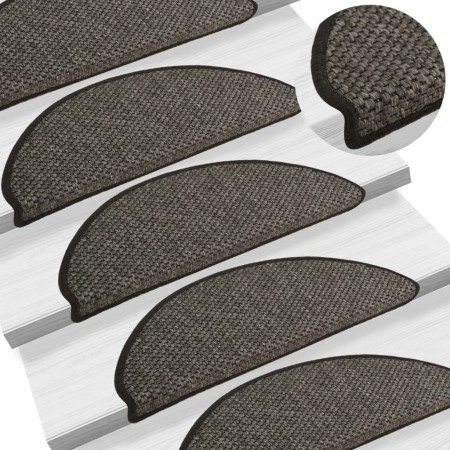 Selbstklebender Sisal-Treppenteppich 15 Stück anthrazit 65x21x4cm von vidaXL, Treppenmatten - Ref: Foro24-326873, Preis: 102,...
