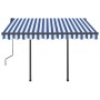 Toldo automático LED sensor de viento azul y blanco 3,5x2,5 m de , Toldos - Ref: Foro24-3070131, Precio: 614,30 €