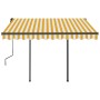 Toldo automático LED sensor de viento amarillo blanco 3,5x2,5 m de , Toldos - Ref: Foro24-3070133, Precio: 608,38 €
