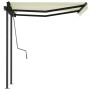 Toldo automático retráctil con postes color crema 3,5x2,5 m by , Awnings - Ref: Foro24-3070127, Price: 493,22 €, Discount: %